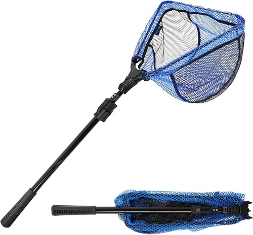 Folding landing net with - net,
