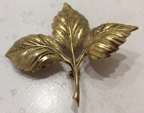 Vintage gold metal leaf - leaf, shaped