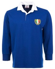 Men’s Italia Rugby ITALY Rugby Long Sleeve Sports Jersey  Embroidered Logo
