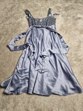 Debenhams Debut Sequin Wedding Party Dress Size UK 6 Silver Dress 
