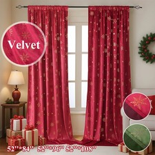 Pair Velvet Christmas Curtains