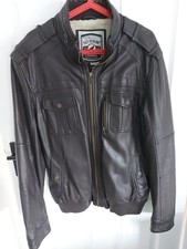 Mens Brown Leather Look Jacket Medium