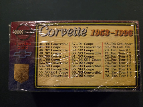 1996 collect card corvette - 1996, "corvette
