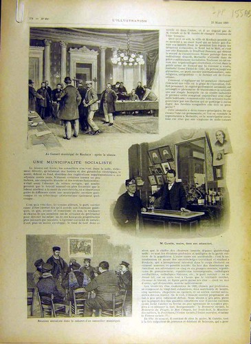 Original old antique print - old,