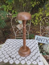 Vintage Wooden Turned Beech Milliners Hat Display Stand 13" Tall