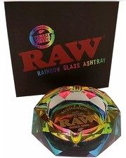 RAW Rolling Papers Crystal Glass Ashtray - Limited Edition Rainbow and Dark side