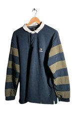 Guinness Rugby Fleece Shirt Mens Size 2XL Blue Vintage Long Sleeve 1/4 Button