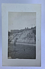 Postcard Unknown Lady On Diving Board About To Jump In Sea / River