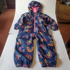 TU Puddle Rain Suit Rainbows Navy Kids Age 3-4 New No Tags