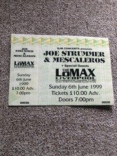 Joe Strummer  Mescaleros Clash Unused ticket Lomax Liverpool 06/06/99 #00036