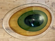 ART GLASS BOWL CENTREPIECE R GLASS SATURN SIGNED TEIGN VALLEY GLASSWORKS  LARGE 