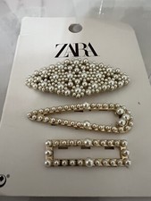 ZARA SET 3 HAIR CLIPS GOLD