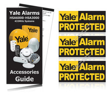 Yale Alarm Window Warning Stickers PACK OF 3 OFFICIAL ALARM STICKERS / RRP £5.99
