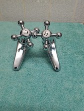 Pair Of Traditional Chrome Taps Hot and Cold Set