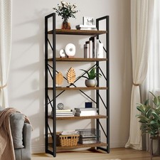 5 Tiers Bookshelf, Artsy Modern Bookcase, Storage Rack Shelves Books Holder