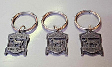 3- Vtg The White Horse Whiskey Distillery Scotland Souvenir Keychain Metal- S155