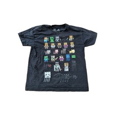 MINECRAFT T SHIRT SIZE 5-6 YEARS black Steve creeper ghast enderman zombie wolf 