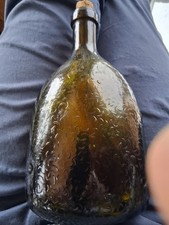Antique Amber Onion Bottle