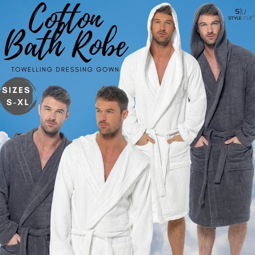 Mens luxury hooded - hooded, towelling