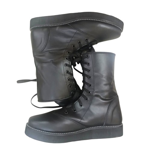 Black low cut boots handmade - black,