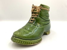 VTG GREEN GLAZED POTTERY BOOT