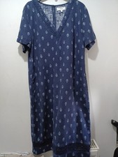 Next Navy Pattern Linen Mix