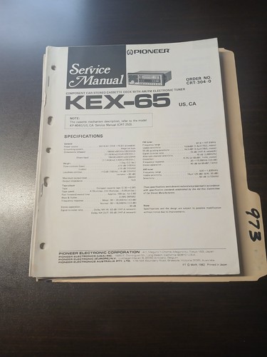 Pioneer kex service - kex-65,