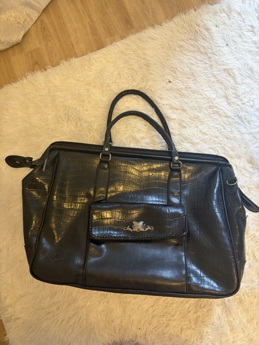 Large black croc effect travel - croc,