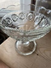 Vintage Pressed Glass Compote  Candy Dish Pedestal Bowl afternoon tea cottagecor