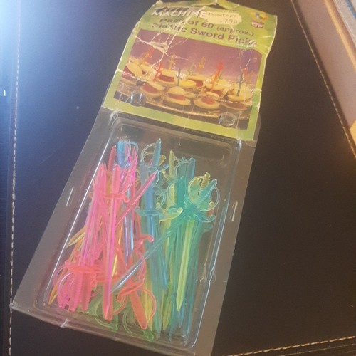 Vintage plastic sword cocktail - plastic,