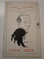 Gaiety Theatre Going Greek Prog 1937 Leslie Henson Mary Lawson Richard Hearne