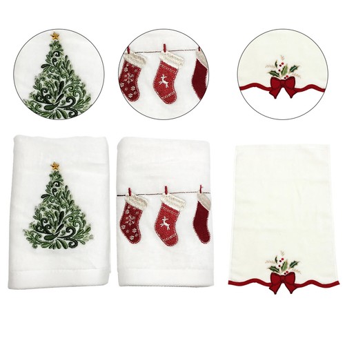 3pcs christmas hand towels - hand,