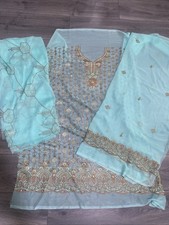 Unstitched Kameez Front ,Back And Dupata embroidered suit, Chiffon