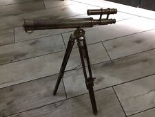 Double Brass Telescope Reproduction Desk Top Adjustable Feet Napoleonic War
