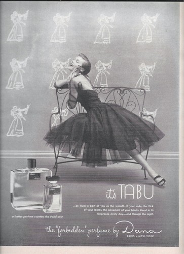 Dana tabu perfume ad - 50's,