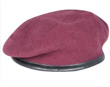 BRITISH ARMY MAROON OFFICERS SILK LINED SMALL CROWN BERET PARA AIRBORNE FORCES