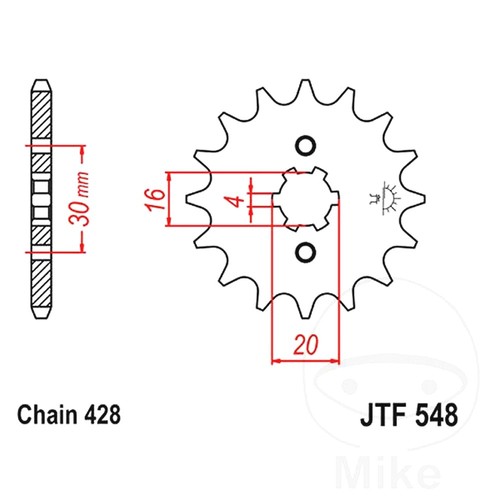 Front sprocket tooth 428 - jt,