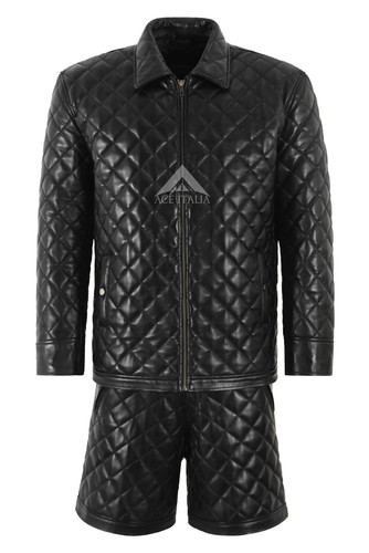 Men quilted leather jacket - men’s,