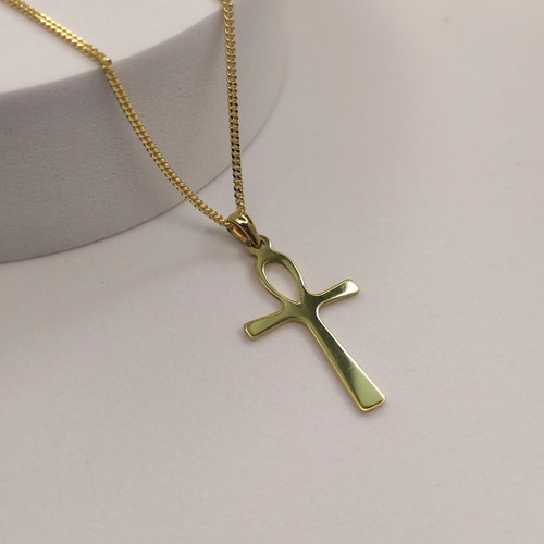 Gold sterling silver - sterling, ankh