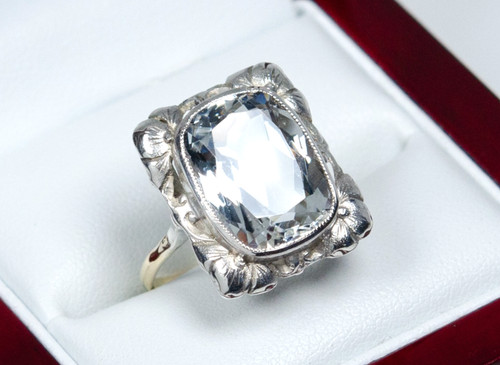 585 gold silver - antique, ring