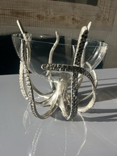 Culinary Concepts London Octopus Glass Bowl And Stand Large  Fruit Champagne