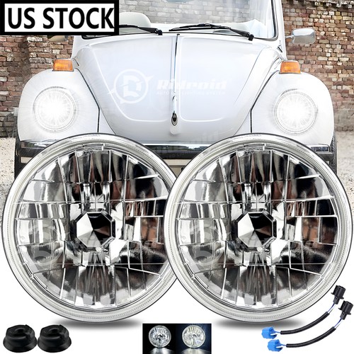 Pair round headlights - 7",