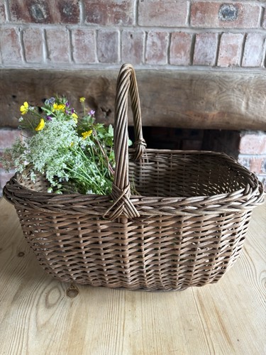 Vintage wicker shopping basket - vintage,