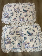 Vintage M&S, St. Michael paisley/Floral, Piping, frill edge p/case pair, unused