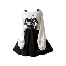 Girls Dresses Kawaii Rabbit Print 2 Pieces Japanese Fancy Dress