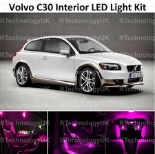 PREMIUM for VOLVO C30 LED INTERIOR UPGRADE KIT BULB SET PINK PURPLE UK SELLER