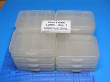 15 x CLEAR Small Plastic 4 Compartment Boxes 8.9 x 6.1 x 1.9cm Fishing, Crafts