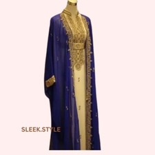 Kaftan Festive Dress Fancy Georgette Moroccan Abaya Wedding Dubai Farasha Jacket