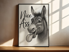 Funny Donkey Wall Art Print