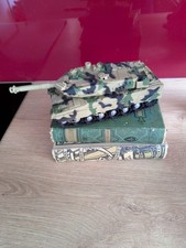 Vintage Army Camouflage Tank Turret Rotates With Realistic Battle Sound& Lights